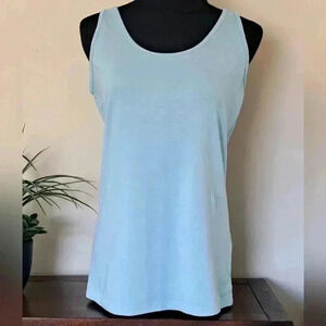 Cleo Blue Tank Top Women's Size Large Cotton Sleeveless Casual Layer